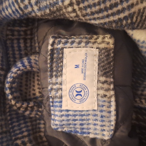 NWT Hurley Plaid Thick Soft Blue/Grey/White Flannel Long Shacket Size M - Picture 7 of 10